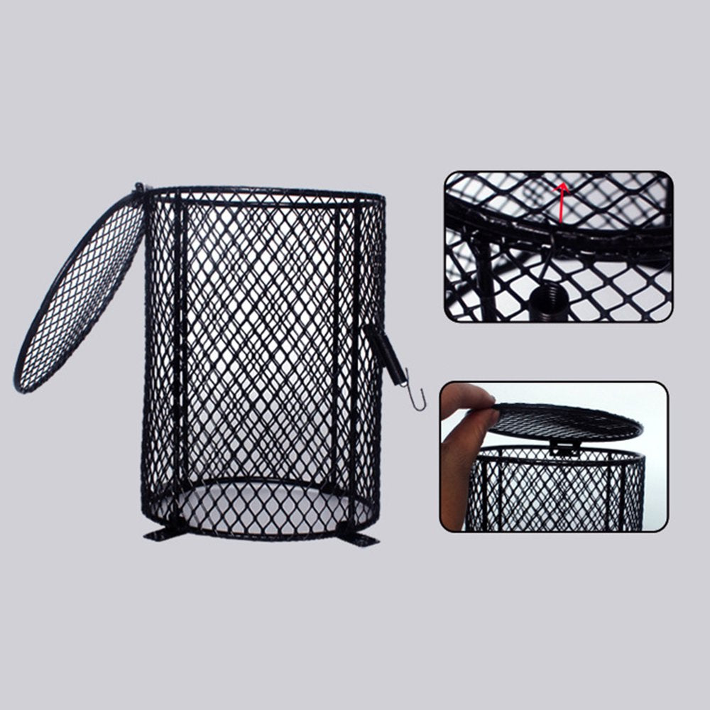 Pet Reptile Anti-Scald Lamp round Shape Reptile Heater Guard Heating Lamp Shade Daytime Light Lampshade Reptiles Amphibian Poultry Care Lampshade Black Animals & Pet Supplies > Pet Supplies > Reptile & Amphibian Supplies > Reptile & Amphibian Habitat Heating & Lighting FRCOLOR