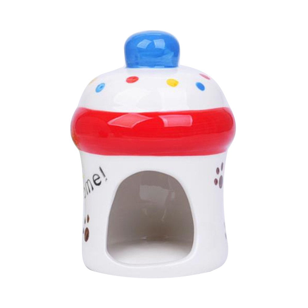 Sugeryy Ceramic Cartoon Strawberry Shape Hamster House Home Summer Cool Small Animal Pet Nesting Habitat Cage Accessories Animals & Pet Supplies > Pet Supplies > Small Animal Supplies > Small Animal Habitats & Cages SUGERYY feeding-bottle  