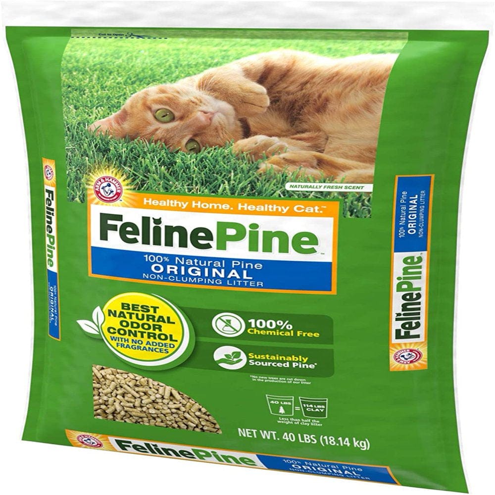 "Feline Pine Original Cat Litter 40LB, Blacks & Grays (643004)" Animals & Pet Supplies > Pet Supplies > Cat Supplies > Cat Litter Feline Pine
