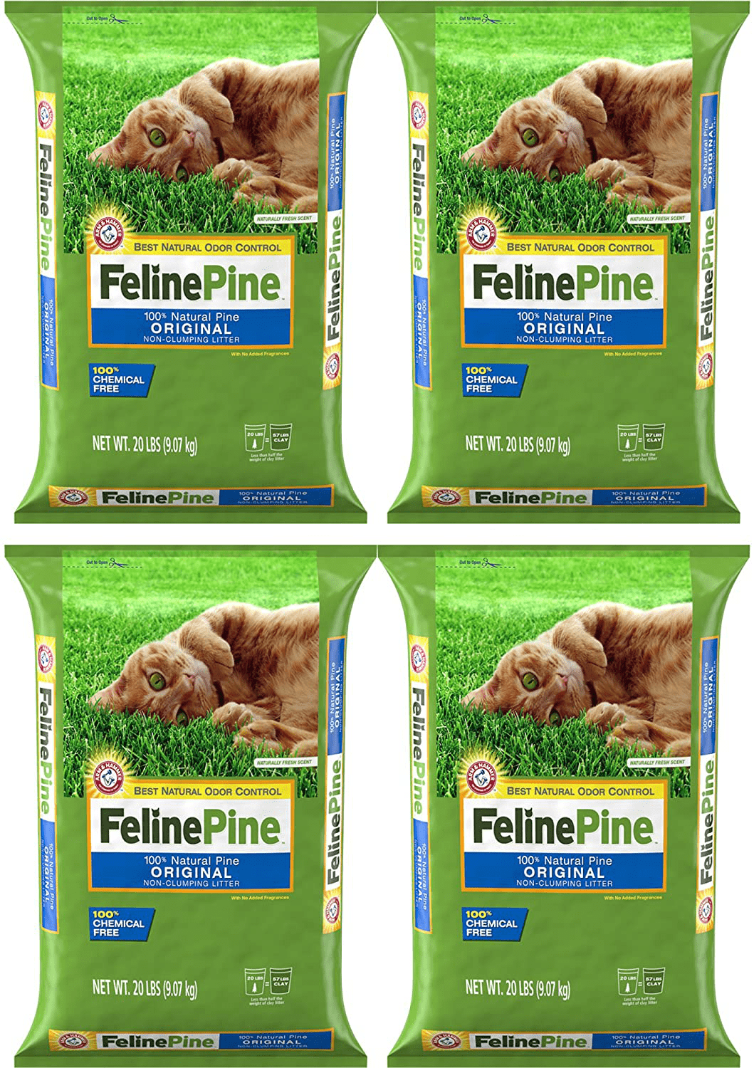 ..Feline Pine.. Original Litter, 20 Lbs, 4-Pack Animals & Pet Supplies > Pet Supplies > Cat Supplies > Cat Litter Feline Pine