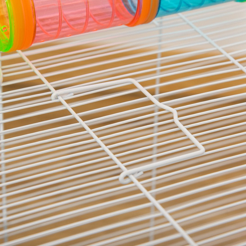 Pawhut Large Hamster Cage and Habitat, 3-Level Steel Rat Cage, Small Animal House, with Tube Tunnels, Exercise Wheel, Water Bottle, Food Dish, Hut, Ramps, 23" X 14" X 18.5", Light Blue Animals & Pet Supplies > Pet Supplies > Small Animal Supplies > Small Animal Habitats & Cages Aosom LLC