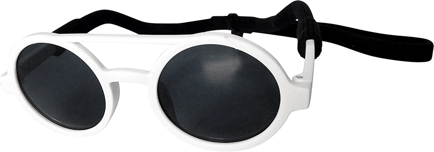 G034-Jnst Dog Cat Pet Costume round Top Bridge Sunglasses Small to Medium Breeds 15-30Lbs (Pink-Pink Mirror) Animals & Pet Supplies > Pet Supplies > Dog Supplies > Dog Apparel Style Vault White