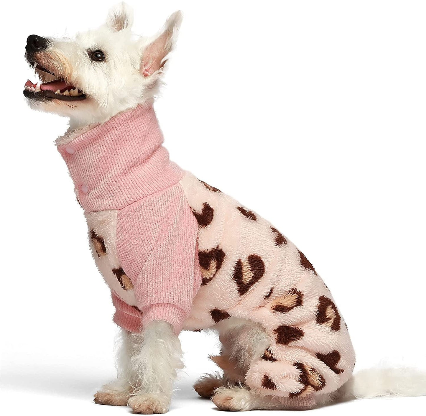 Fitwarm Fuzzy Thermal Turtleneck Dog Clothes Winter Outfits Pet Jumpsuits Cat Coats Velvet Grey Medium Animals & Pet Supplies > Pet Supplies > Dog Supplies > Dog Apparel Fitwarm Pink XL