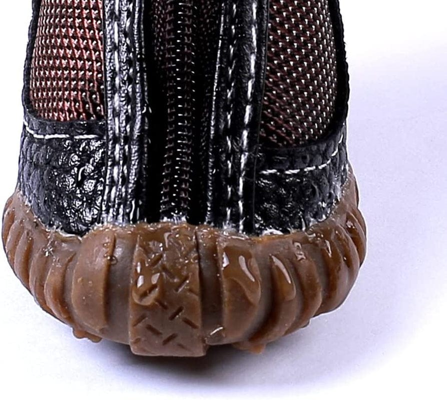 Fladorepet Large Big Dog PU Leather Sport Shoes Winter Waterproof Pet Dog Puppy Martin Boots Non-Slip Pitbull Golden Retriever Rain Shoes (12(2.9X3.7Inch)(Pack of 4), Brown) Animals & Pet Supplies > Pet Supplies > Dog Supplies > Dog Apparel FLAdorepet