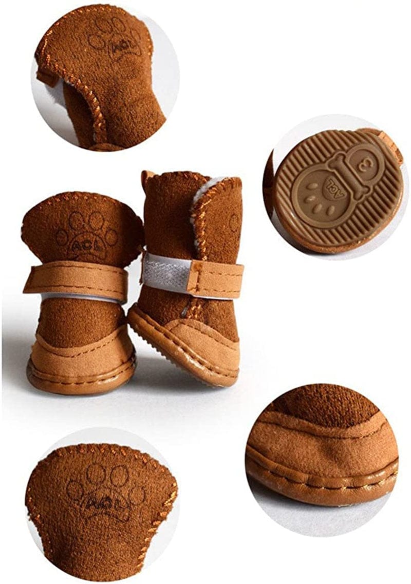 Guangyuan Puppy Cute Cozy Warm anti Slip Winter Boots for Small Medium Dogs Pets Cats Thicken Fleece Snow Shoes Animals & Pet Supplies > Pet Supplies > Dog Supplies > Dog Apparel Guauan9969