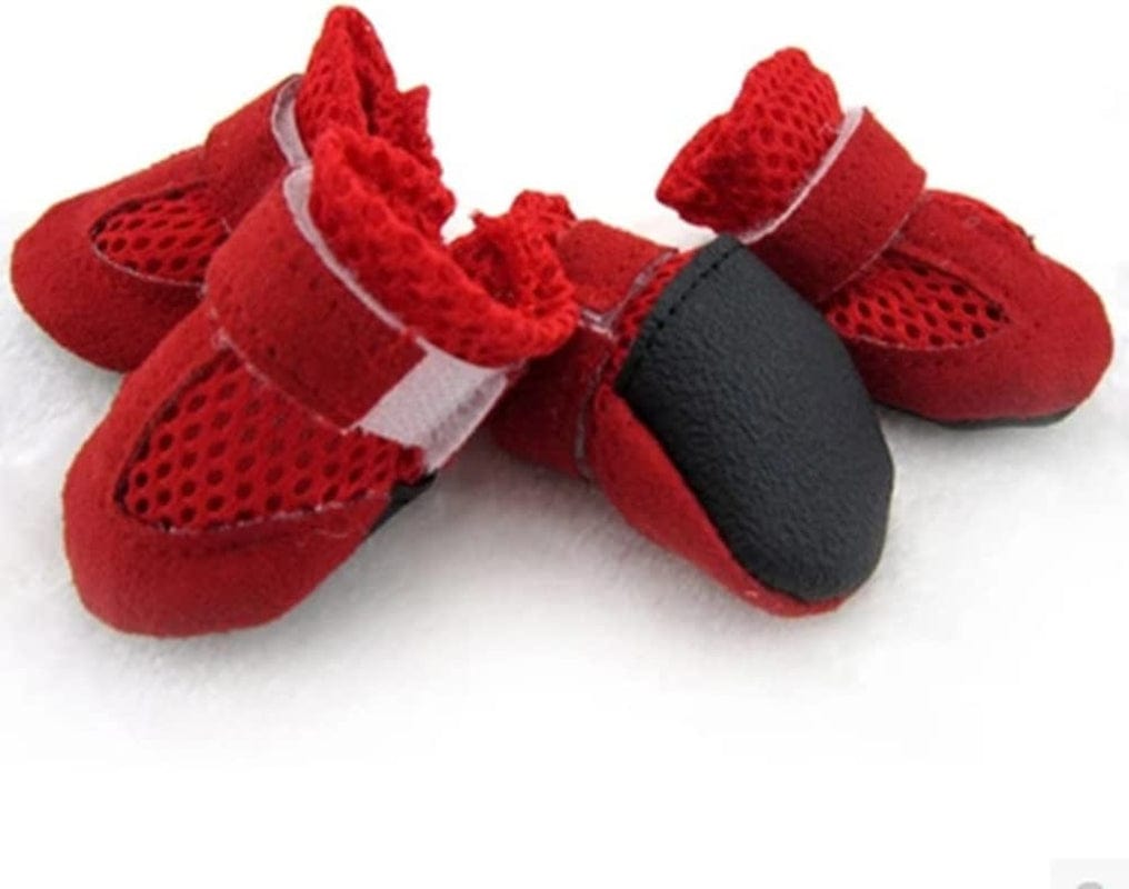 Guohanfsh Fashion Comfortable Casual Sneakers Pet Soft Mesh Anti-Slip Shoes Boots for Dog Puppy (4Pcs) Black S Animals & Pet Supplies > Pet Supplies > Dog Supplies > Dog Apparel guohanfsh Red Medium