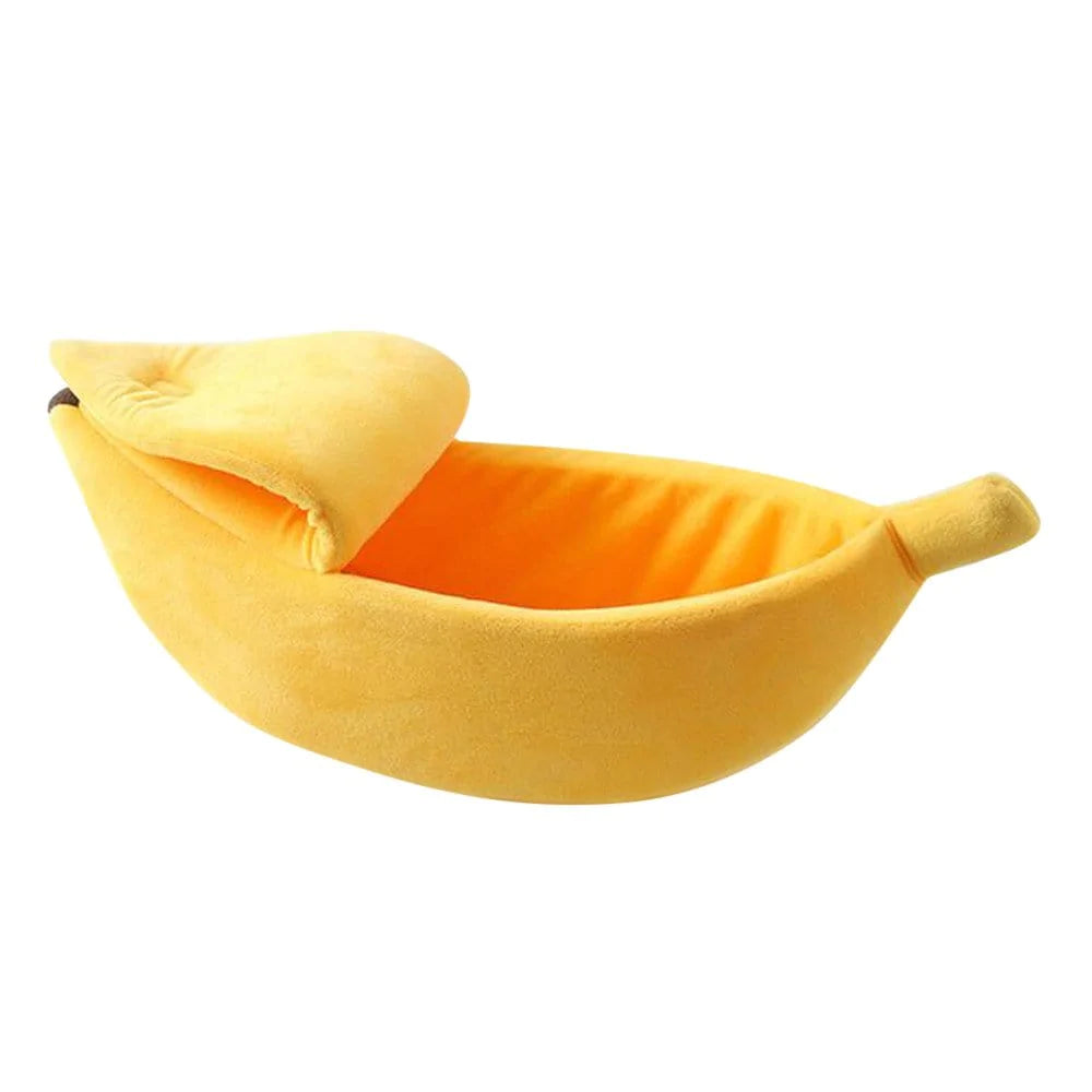 〖Hellobye〗Small Pet Bed Banana Shape Fluffy Warm Soft Plush Breathable Bed Banana Cat Bed Animals & Pet Supplies > Pet Supplies > Cat Supplies > Cat Beds Hellobye