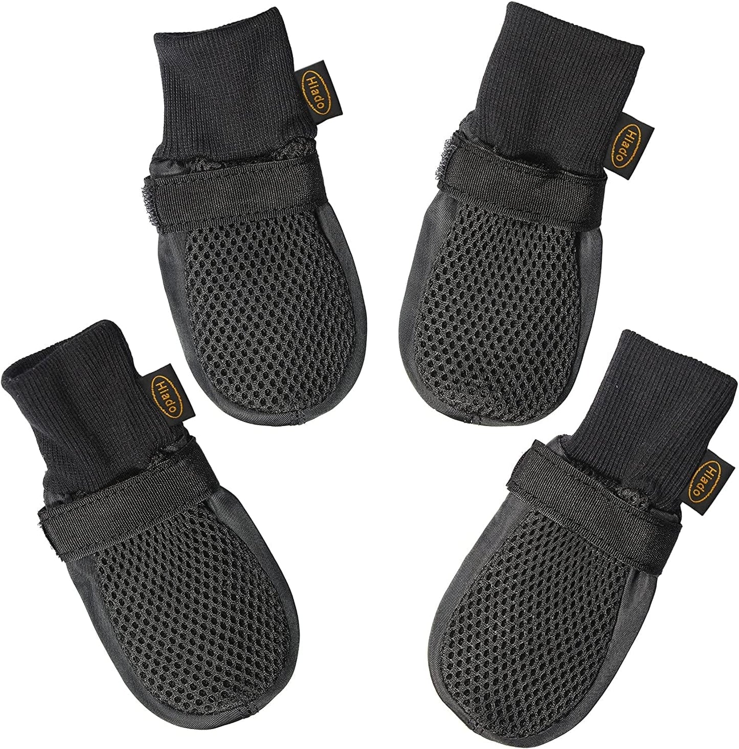 Hiado Dog Shoes Boots with Mesh Nonslip Rubber Soles to Protect Hardwood Floor and Prevent Scratching Licking Black XXS Animals & Pet Supplies > Pet Supplies > Dog Supplies > Dog Apparel Hiado Black Size L Inner Sole: 2.7"x2.6"