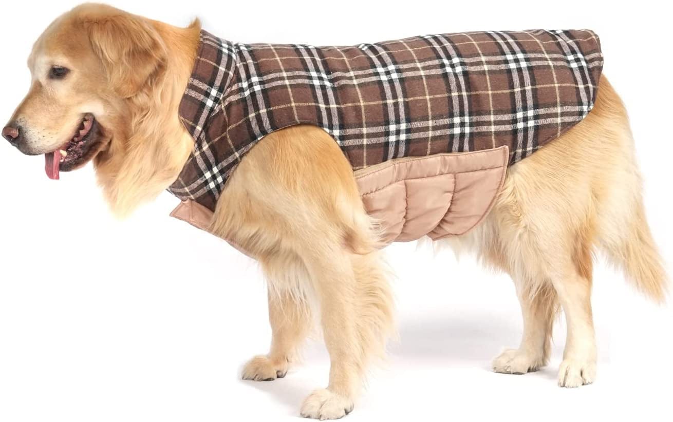 Innopet Dog Coat, Dog Jacket, Cold Weather Dog Coat, Premium Polyester Outer Layer with Cotton Fillings, Reversible Wear, Designed of Dogs, Best for Winter Season Animals & Pet Supplies > Pet Supplies > Dog Supplies > Dog Apparel InnoPet BROWN 7XL