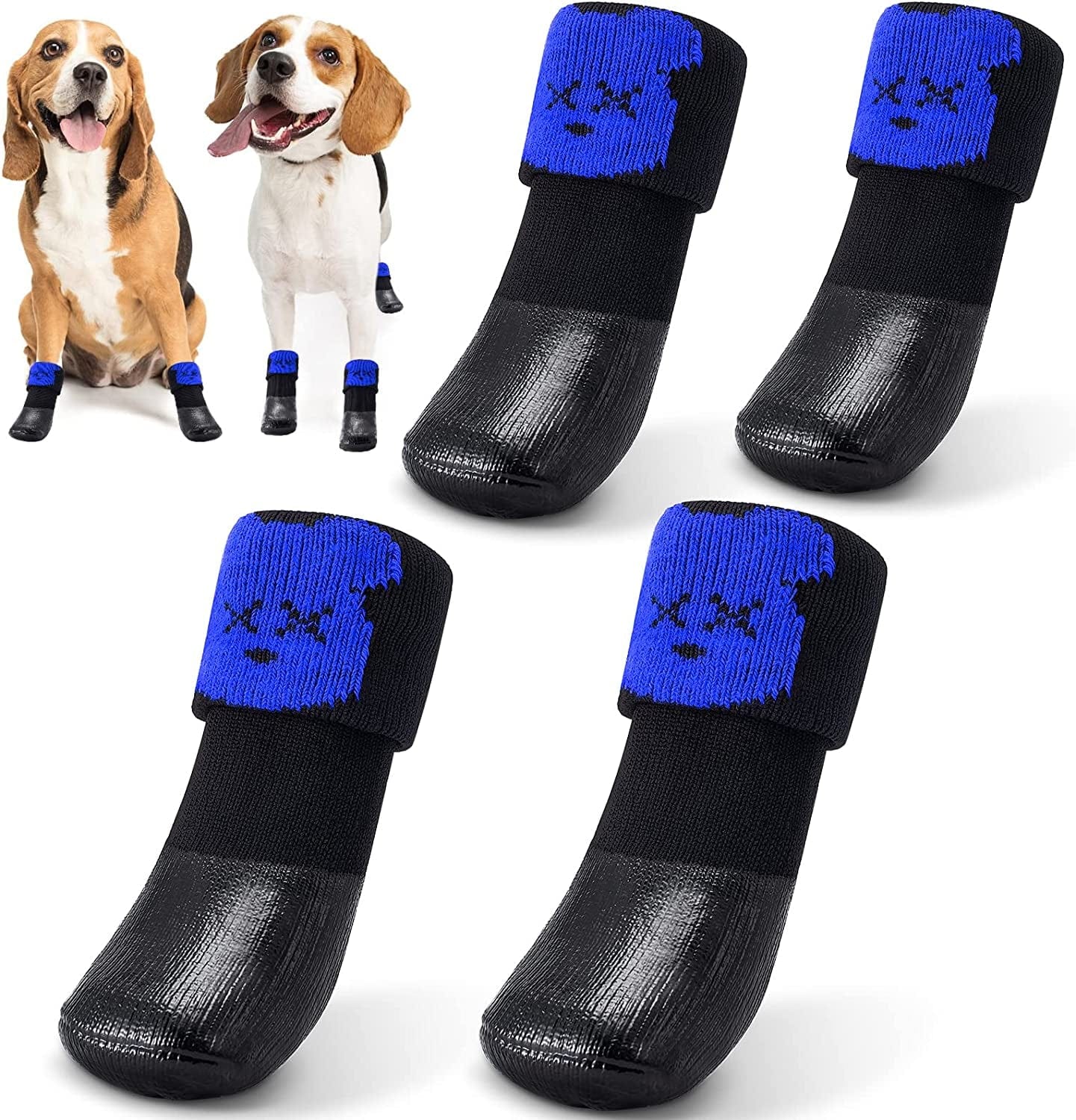 Inoveltyx Dog Boots Shoes Dog Booties Paw Protector with Hot Pavement Waterproof Soft anti Slip Sole,Adjustable Straps,Breathable Cotton,Summer Winter Outdoor for Small Dog Puppy(Medium,Pink) Animals & Pet Supplies > Pet Supplies > Dog Supplies > Dog Apparel inoveltyx Blue Medium