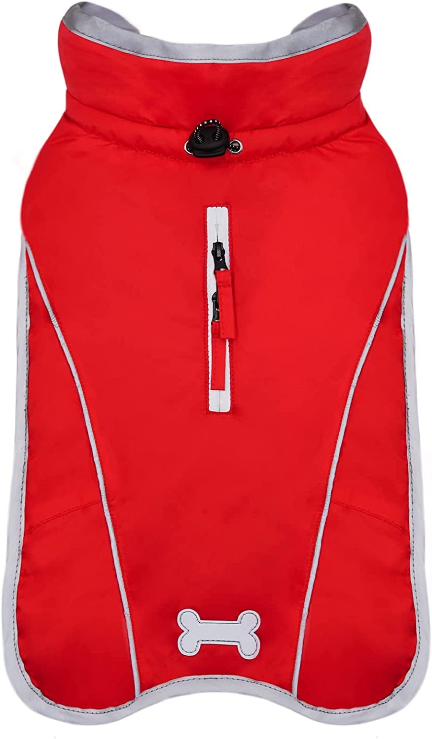 KYEESE Dog Jacket for Small Dogs Windproof Waterproof Warm Winter Coat Fleece Lined with Reflective Strip Dog Clothes Cold Weather Coats with Zipper Harness Hole Size Adjustable Black Animals & Pet Supplies > Pet Supplies > Dog Supplies > Dog Apparel kyeese 3# Red XL (24-45lbs)