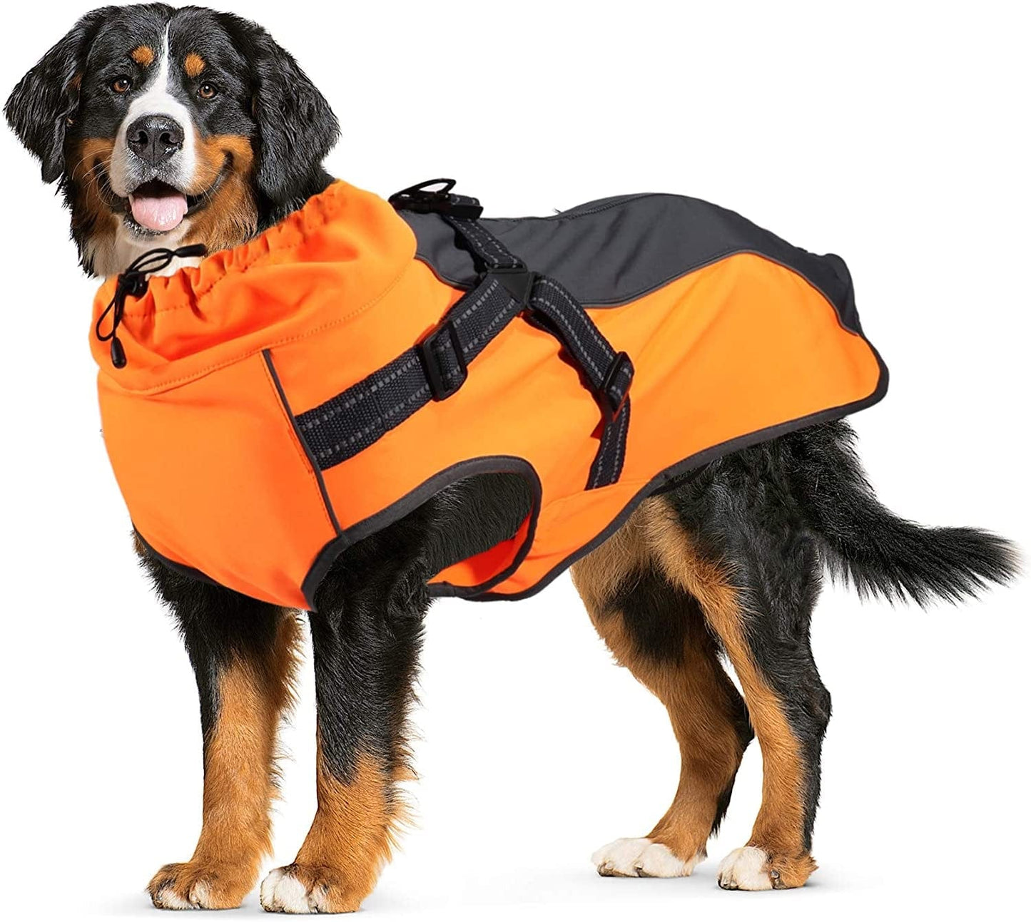 Lifeunion Dog Jacket with Harness, Reflective Strips, Waterproof Dog Vest for Medium Large Dogs, Warm Dog Sport Winter Coat with High Neckline Collar (XL, Red) Animals & Pet Supplies > Pet Supplies > Dog Supplies > Dog Apparel Lessbad Orange X-Large