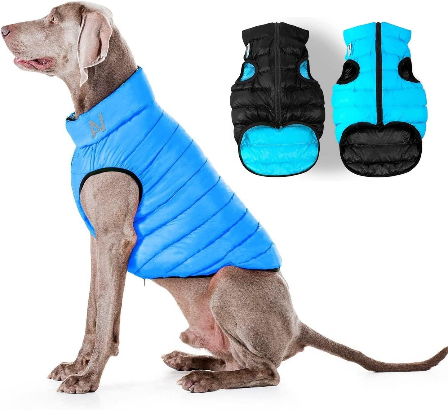 Lightweight Reversible Winter Dog Coat - Warm Dog Jacket - Water Resistant Windproof - Insulated Dog Jacket for Small, Medium & Large Dogs - Comfortable Dog Puffer Vest - S 35- Pink Purple Animals & Pet Supplies > Pet Supplies > Dog Supplies > Dog Apparel AiryVest Black Blue XS (standard): Chest 11-13"
