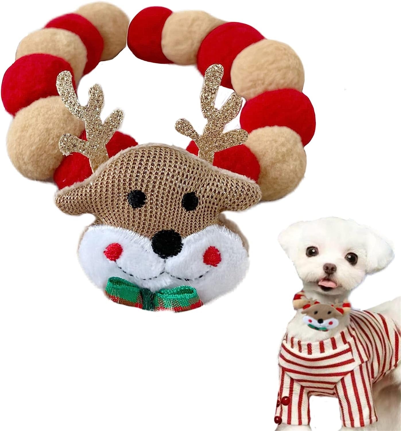 Loyanyy Plush Dog Pajamas for Cold Weather 4 Legged Clothes for Dog Cat Stretchy Puppy Kitten Onesie with Buttons Warm Soft Pet Jumpsuit Winter Coat Pink Medium Animals & Pet Supplies > Pet Supplies > Dog Supplies > Dog Apparel Loyanyy Z Santa Claus One Size(fits9-13")