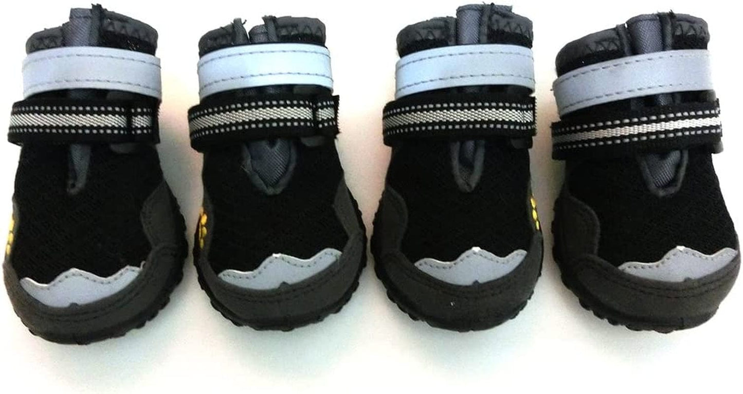 Lymenden Breathable Dog Boots,Mesh Dog Shoes,Paw Protectors with Reflective and Adjustable Straps and Wear-Resisting Soles,4Pcs(8, Blue) Animals & Pet Supplies > Pet Supplies > Dog Supplies > Dog Apparel Lymenden Black 5