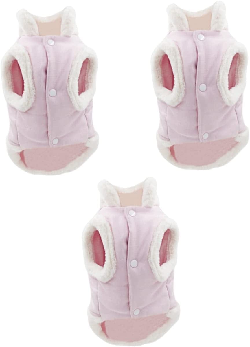 Mipcase 2 Pcs Cold Winter Jackets- Small Supplies Weather Coat Jumpsuit Outfit Snowproof Cats Traction Warm for Dog Apparel Dresses Windproof Lovely Cat Pet Party Jacket Kawaii Animals & Pet Supplies > Pet Supplies > Dog Supplies > Dog Apparel Mipcase Pinkx3pcs 34X50CMx3pcs