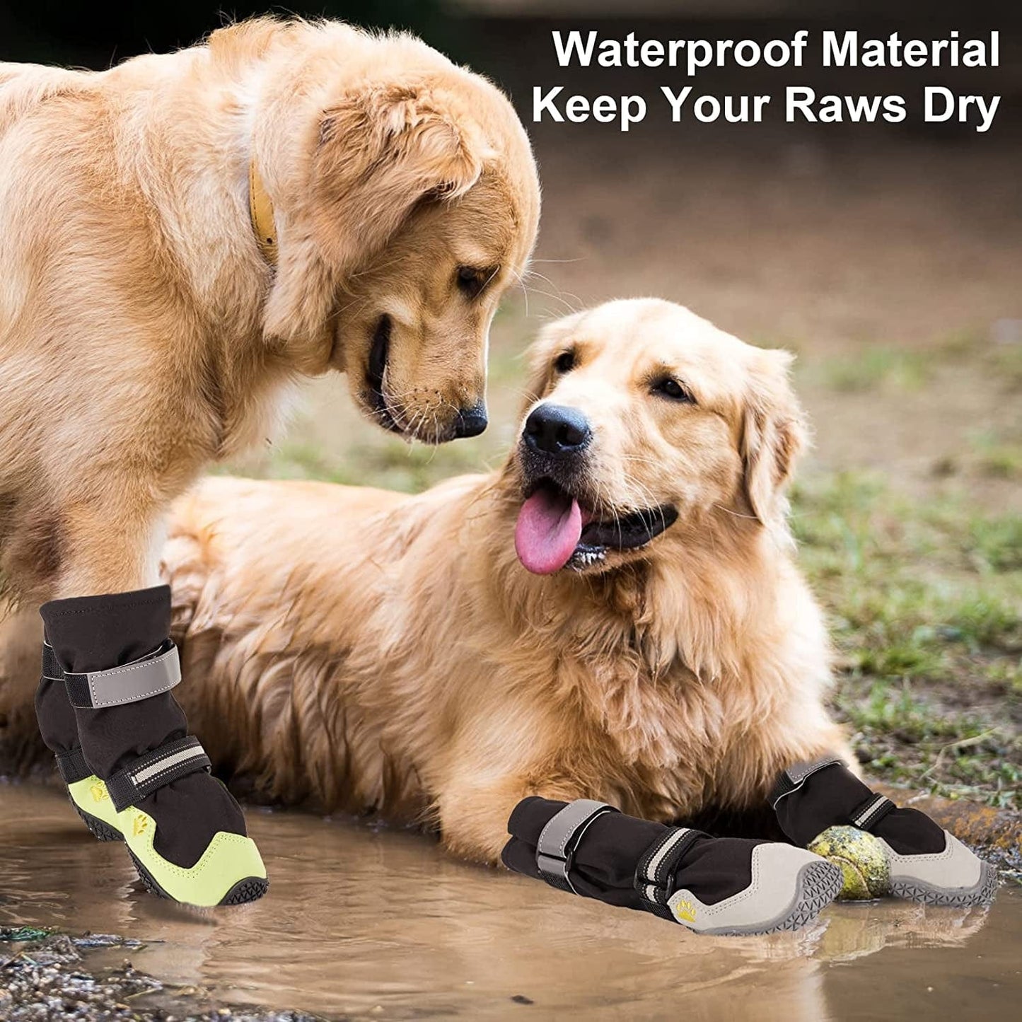 Non-Slip Dog Snow Boots - 4 Pack Breathable Paw Protection Dog Shoes for Small, Medium and Large Dogs - Winter Dog Snow Boots - Reflective Waterproof Dog Boots for Outdoor Hiking (Black White, Size8) Animals & Pet Supplies > Pet Supplies > Dog Supplies > Dog Apparel Tasperfed