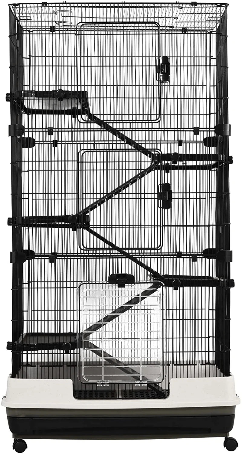Pawhut 2/4/6 Levels Rolling Small Animal Rabbit Cage for Hamsters, Chinchillas, & Gerbils with a Large Living Space Animals & Pet Supplies > Pet Supplies > Small Animal Supplies > Small Animal Habitat Accessories PawHut