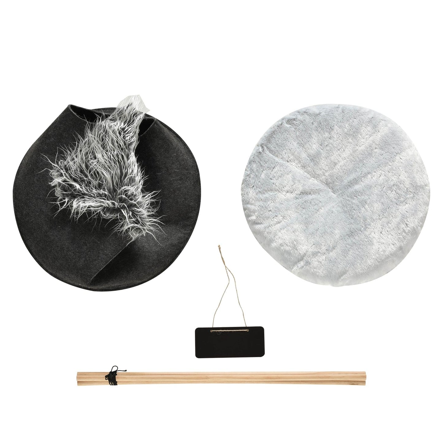 Pawhut Pet Teepee Tent Cat Bed Dog House with Thick Cushion Chalkboard for Kitten and Puppy up to 13Lbs 28Inch Grey Animals & Pet Supplies > Pet Supplies > Cat Supplies > Cat Beds Pawhut