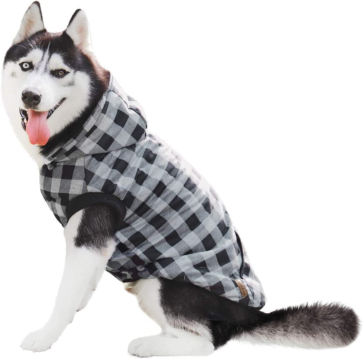 PAWZ Road Dog Plaid Shirt Coat Hoodie Pet Winter Clothes Warm and Soft for Medium and Large Dogs,Upgrade Version Red L Animals & Pet Supplies > Pet Supplies > Dog Supplies > Dog Apparel PAWZ Road Grey Large (Pack of 1)