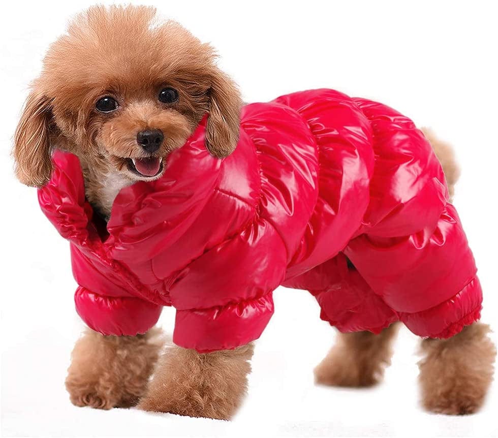 PET ARTIST Winter Puppy Dog Coats for Small Dogs,Cute Warm Fleece Padded Pet Clothes Apparel Clothing for Chihuahua Poodles French Bulldog Pomeranian Red Chest:16.5’’ Animals & Pet Supplies > Pet Supplies > Dog Supplies > Dog Apparel Happierpet Red Chest:18’’, Back Length:15’’