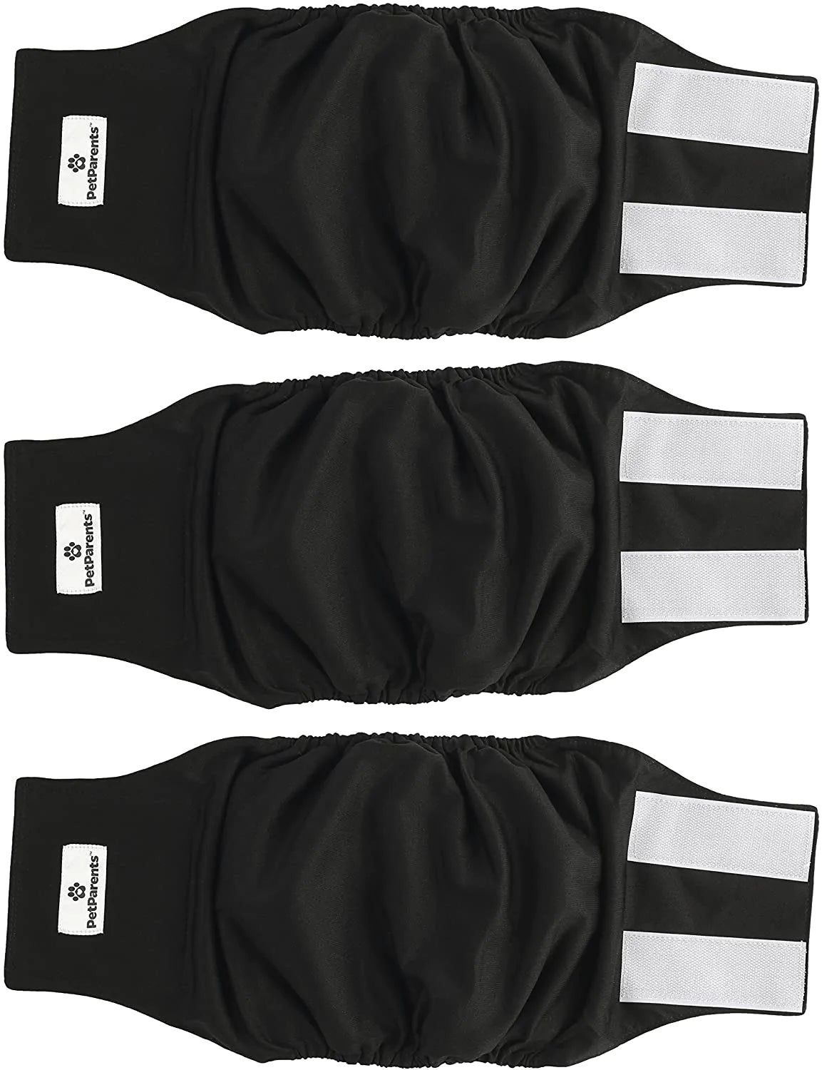 Pet Parents Premium Washable Dog Belly Bands (3Pack) of Male Dog Diapers, Dog Marking Male Dog Wraps, High Absorbing Belly Band for Male Dogs Animals & Pet Supplies > Pet Supplies > Dog Supplies > Dog Diaper Pads & Liners Pet Parents Black X-Large