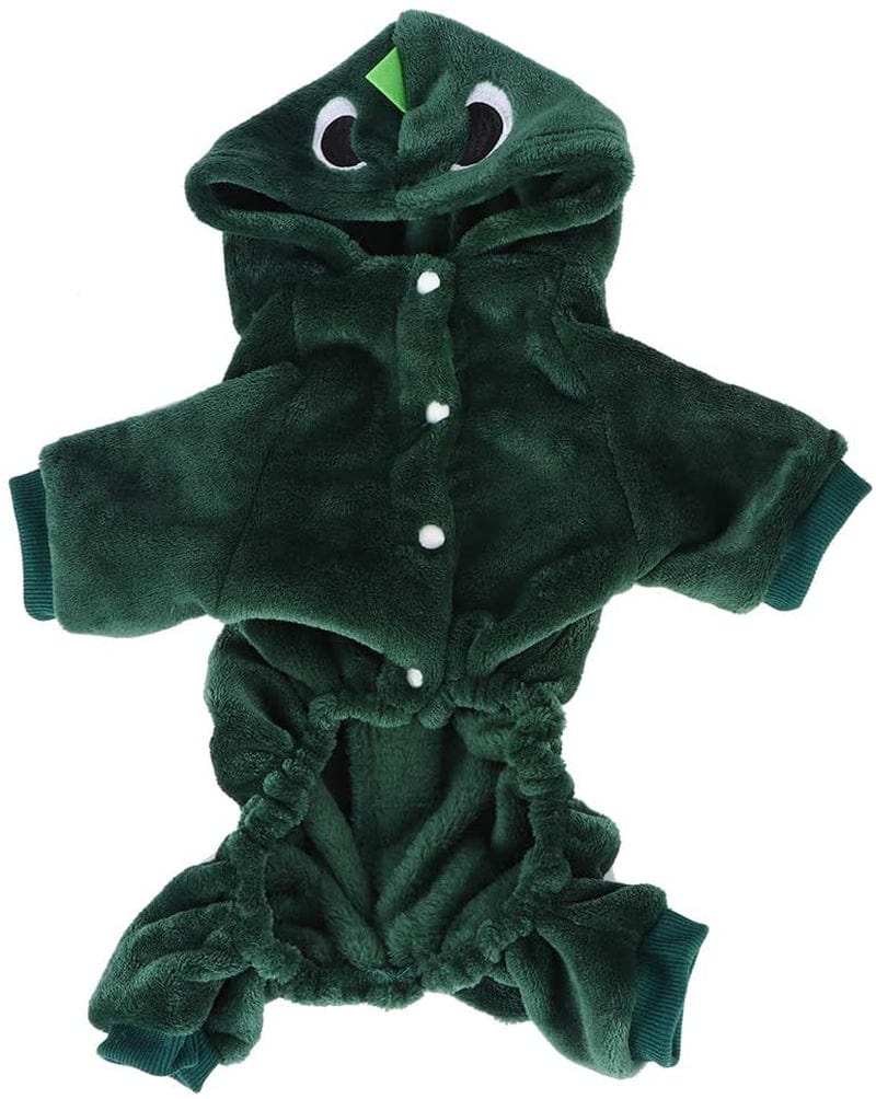 Pet Puppy Hoodies,Fleece Puppy Cute Warm Hoodies Coat Pet Winter Warm Dog Jacket Dinosaur Shape Pet Dog Clothes with Hat(S) (Size : Large) Animals & Pet Supplies > Pet Supplies > Dog Supplies > Dog Apparel NKII