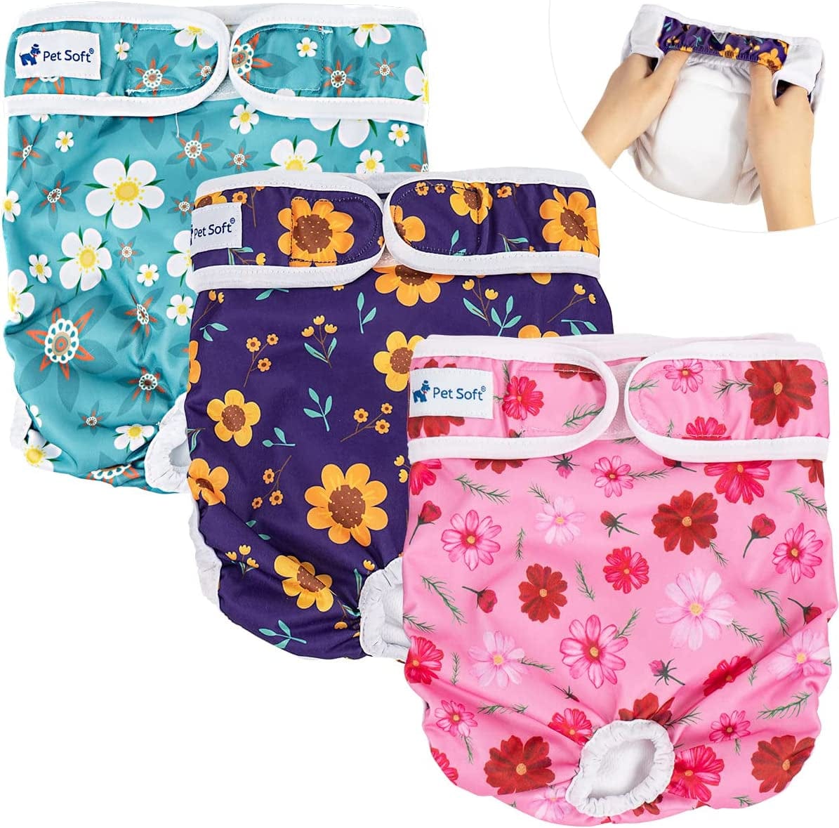 2 Pack Waterproof Dog Diapers Female Large Pet Washable