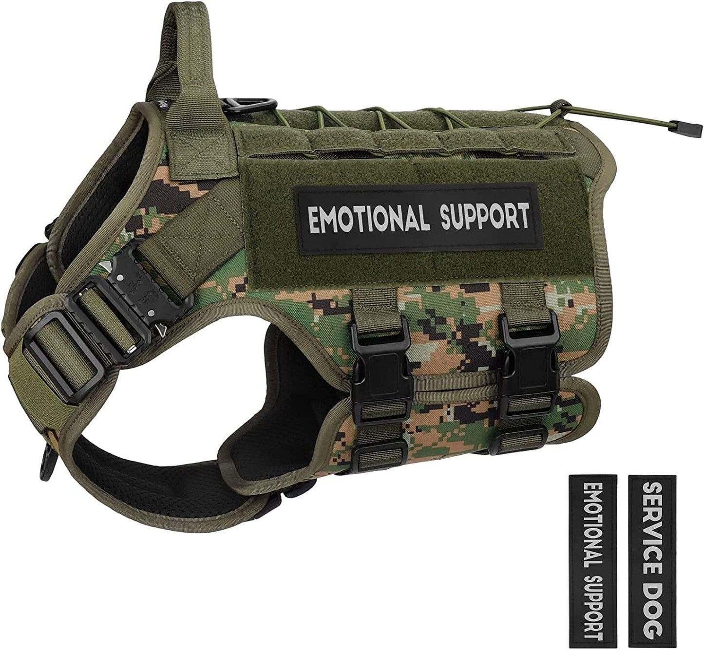 PETNANNY Tactical Dog Harness - Service Dog Harness Emotional Support Dog Vest for Medium Large Dogs, No Pull ESA Dog Vest with Hook & Loop, Working Molle Vest for Training Hunting… Animals & Pet Supplies > Pet Supplies > Dog Supplies > Dog Apparel PETNANNY Jungle camouflage X-Large 