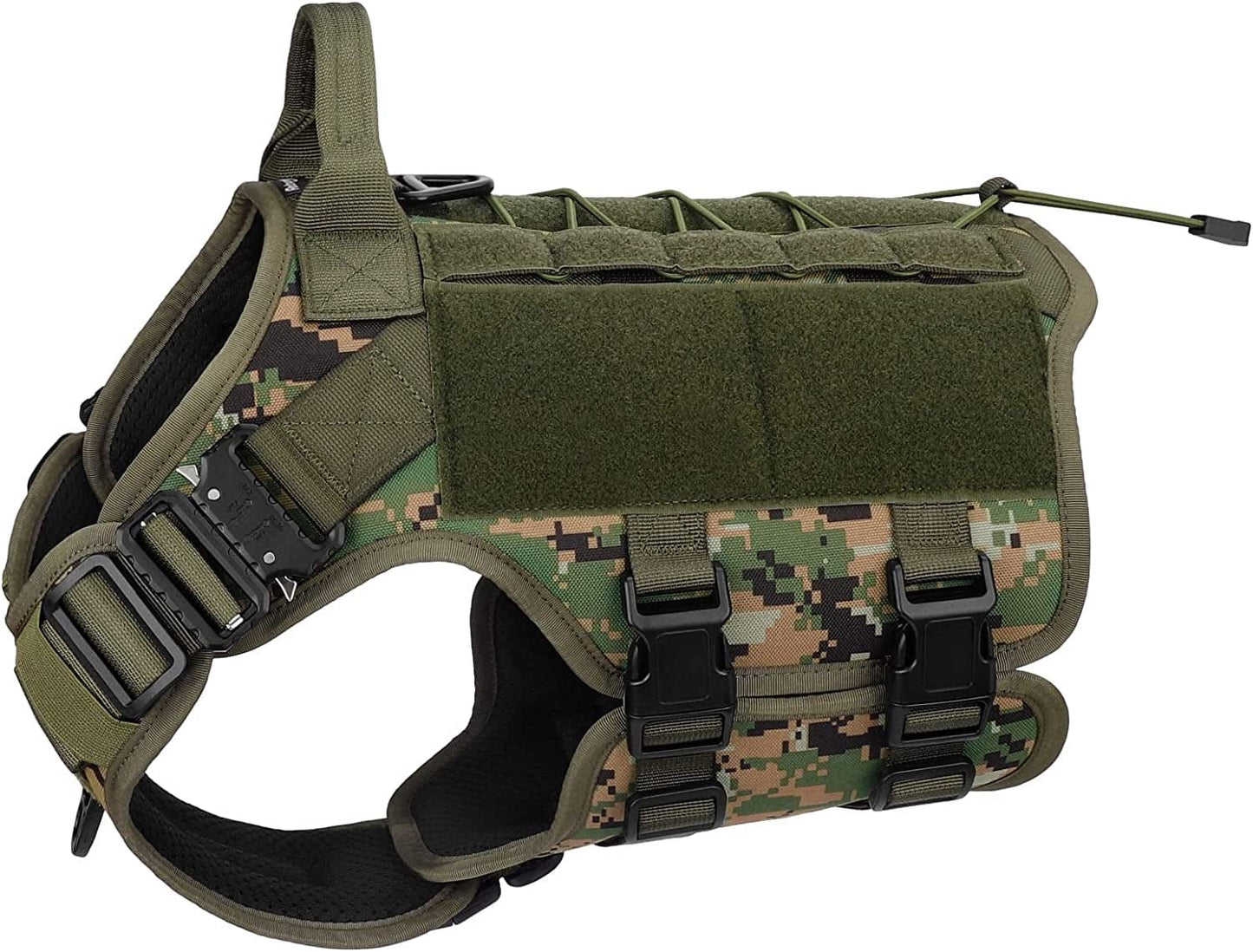 PETNANNY Tactical Dog Harness - Service Dog Harness Emotional Support Dog Vest for Medium Large Dogs, No Pull ESA Dog Vest with Hook & Loop, Working Molle Vest for Training Hunting… Animals & Pet Supplies > Pet Supplies > Dog Supplies > Dog Apparel PETNANNY Woodland Camo L 