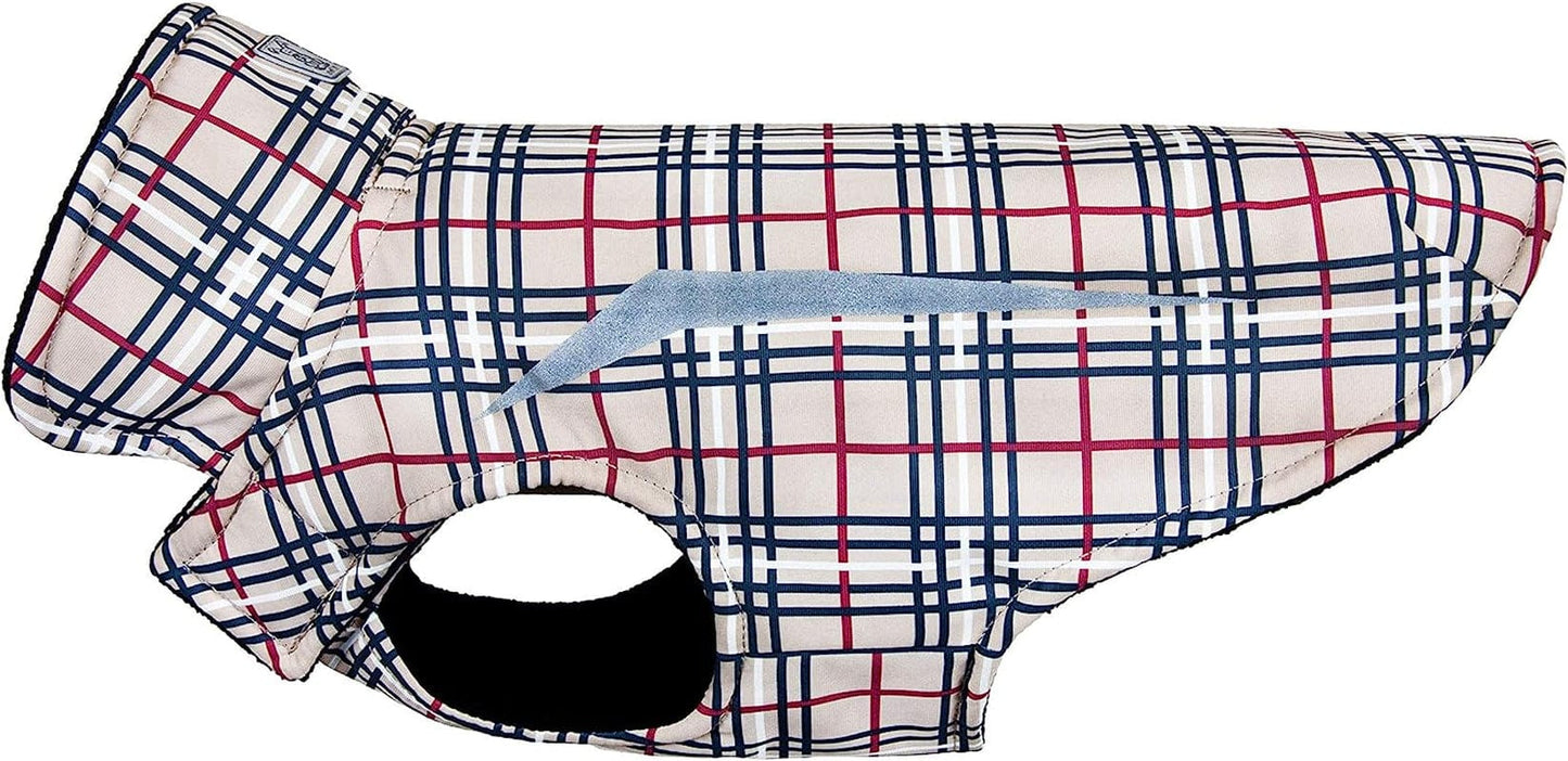 RC Pet Products 67412269 Shasta Jacket Fleece Lined Dog Coat, Cyan Halftone, 12 Animals & Pet Supplies > Pet Supplies > Dog Supplies > Dog Apparel RC Pet Products Limited Tan Tartan 16