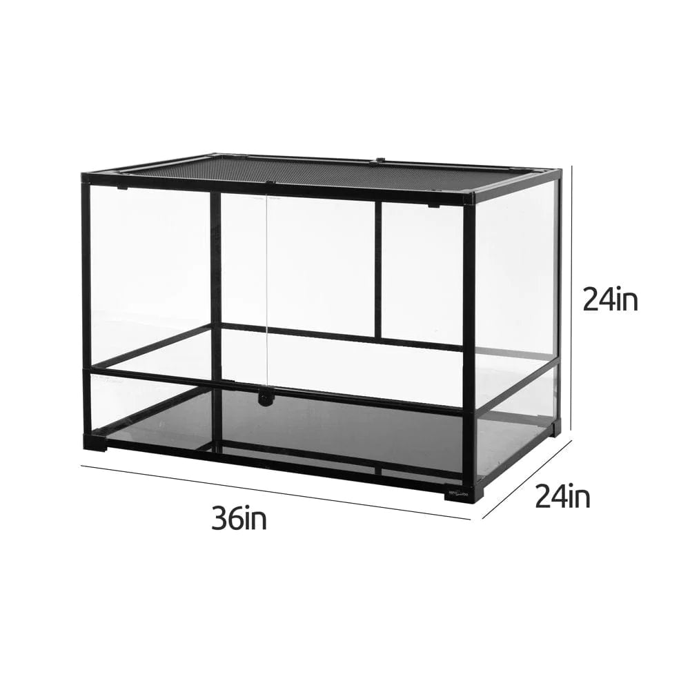 REPTI-ZOO Reptile Large Terrarium Upgrade Glass Front Opening Tank Dual Swing Doors with Screen Ventilation, 36" X 24" X 24", 90 Gallon Animals & Pet Supplies > Pet Supplies > Reptile & Amphibian Supplies > Reptile & Amphibian Substrates ETAN PET SUPPLIES INC