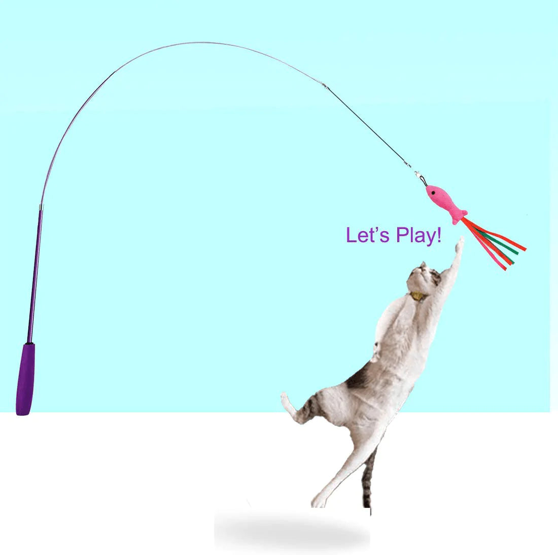 Retractable Cat Toy Wand, 11 Packs Interactive Cat Feather Toys, 7 Worms and 1 Fish Teaser Assorted Cat Teaser Refills with Bell, Include 1 Replacement Line, Fun Toy for Cat Exercise Animals & Pet Supplies > Pet Supplies > Cat Supplies > Cat Toys ZeyZoo