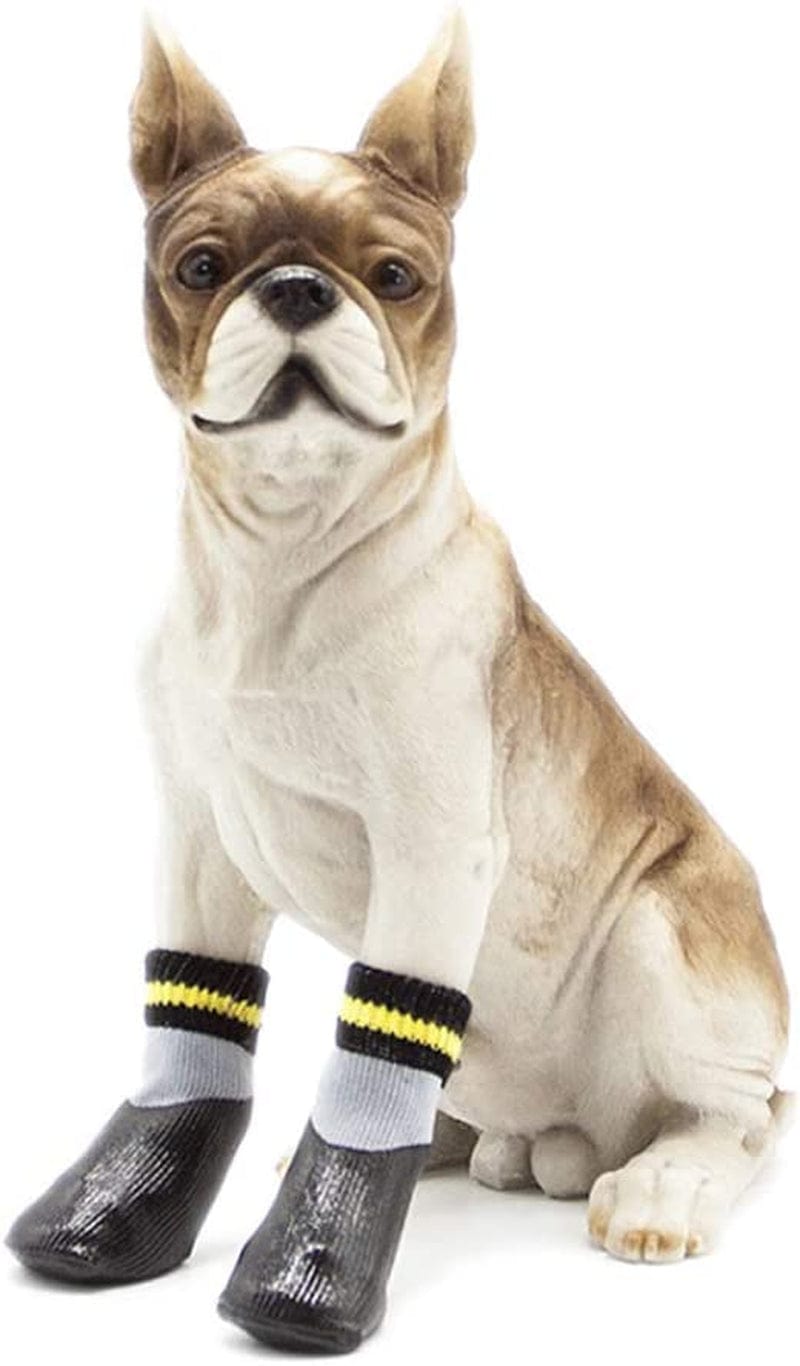 Rilexawhile Dog Shoes Boots Socks for Dogs Cat Socks Pet Socks Waterproof Paw Protectors Socks with Straps Traction Non-Slip Soles Boot Shoes for Small Medium Large Dogs (XXL, Black and Gray) (M) Animals & Pet Supplies > Pet Supplies > Dog Supplies > Dog Apparel RilexAwhile