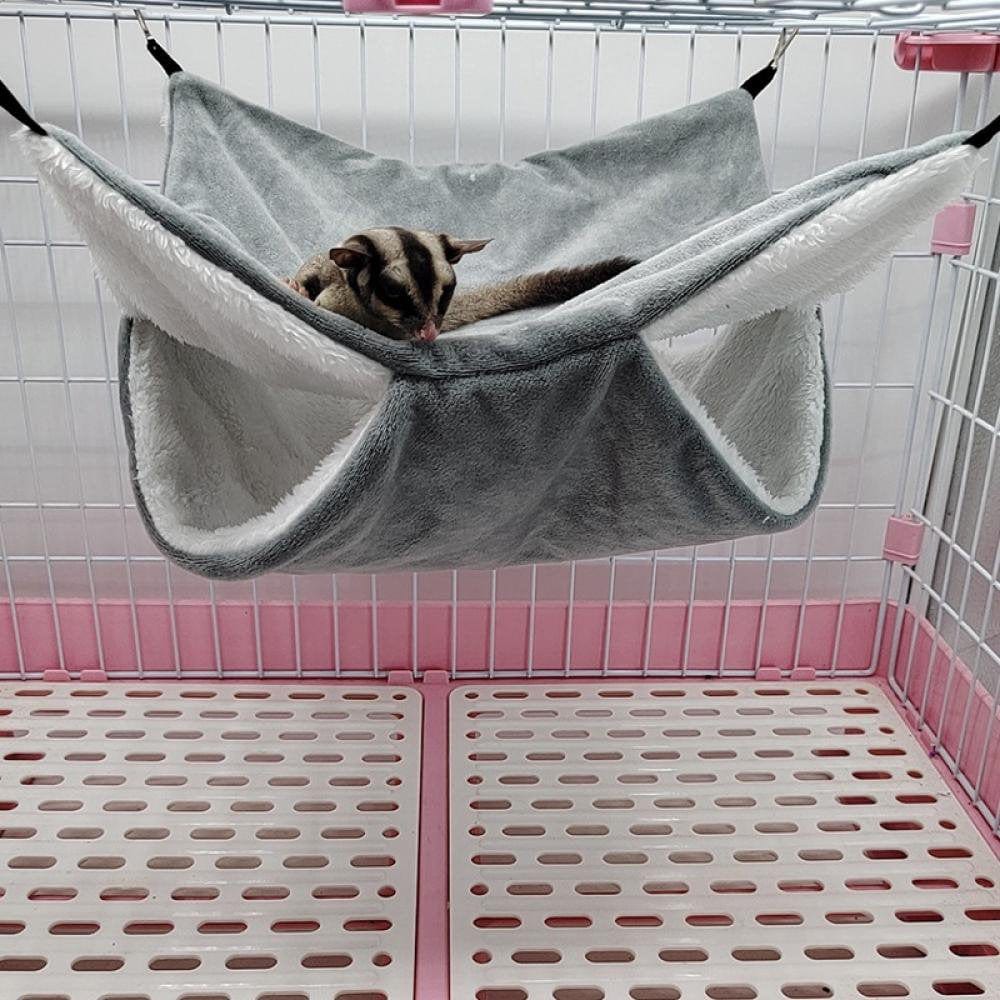 Small Pet Cage Hammock, Hanging Bed for Small Animals Pet Cage Accessories Bedding Animals & Pet Supplies > Pet Supplies > Small Animal Supplies > Small Animal Bedding Wisremt M Gray