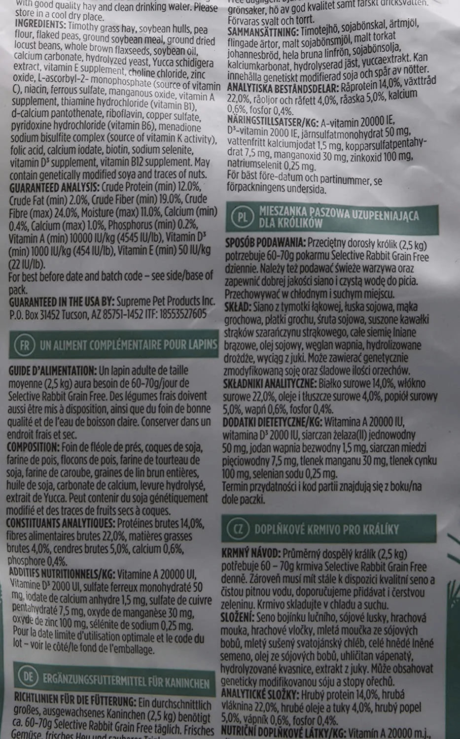 Supreme Selective Naturals Grain Free Rabbit Food 3.3Lbs Animals & Pet Supplies > Pet Supplies > Small Animal Supplies > Small Animal Food Supreme Petfoods