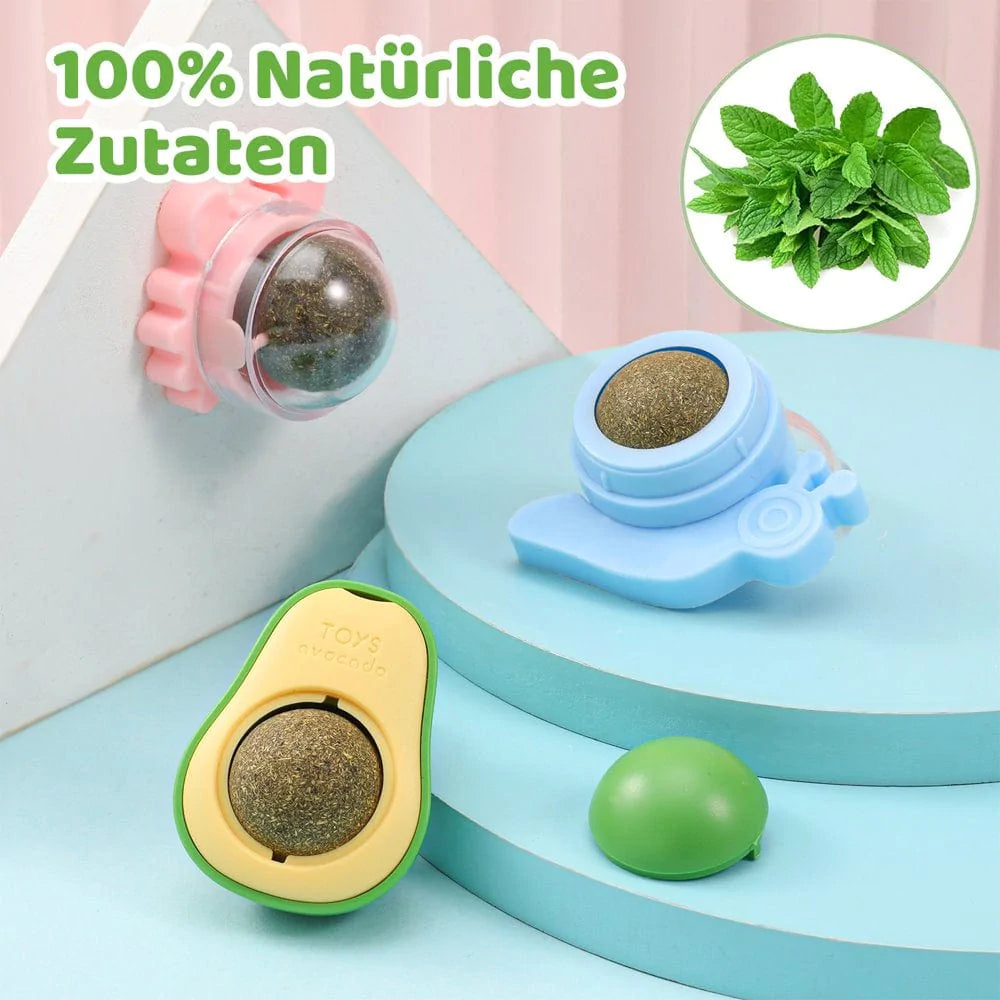 Taihexin 4 Pcs Catnip Balls for Cats Wall, Edible Kitty Toys for Cats Lick, Detachable Silvervine Catnip Lollipop, Rotating Catnip Roller, Teeth Cleaning Cat Bite Toy for Indoor Animals & Pet Supplies > Pet Supplies > Cat Supplies > Cat Toys TAIHEXIN