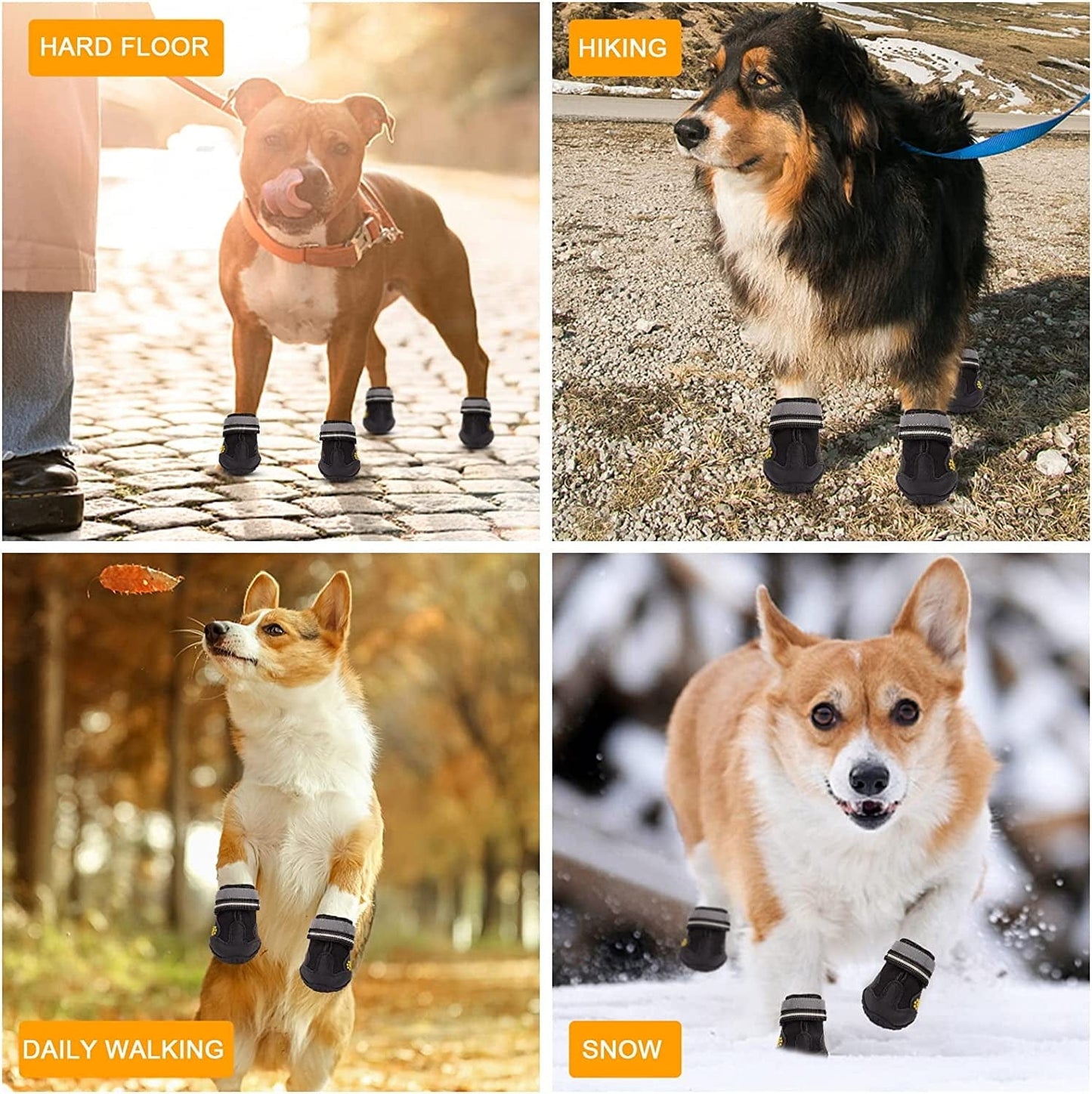 Tasperfed Dog Boots Reflective Breathable Adjustable Waterproof Boots Reflective Non-Slip Soles and Non-Slip Outdoor Dog Shoes for Border Collie Coca Etc. (Size 5) (2.76''L*2.56''W*2.36''H) Animals & Pet Supplies > Pet Supplies > Dog Supplies > Dog Apparel Tasperfed