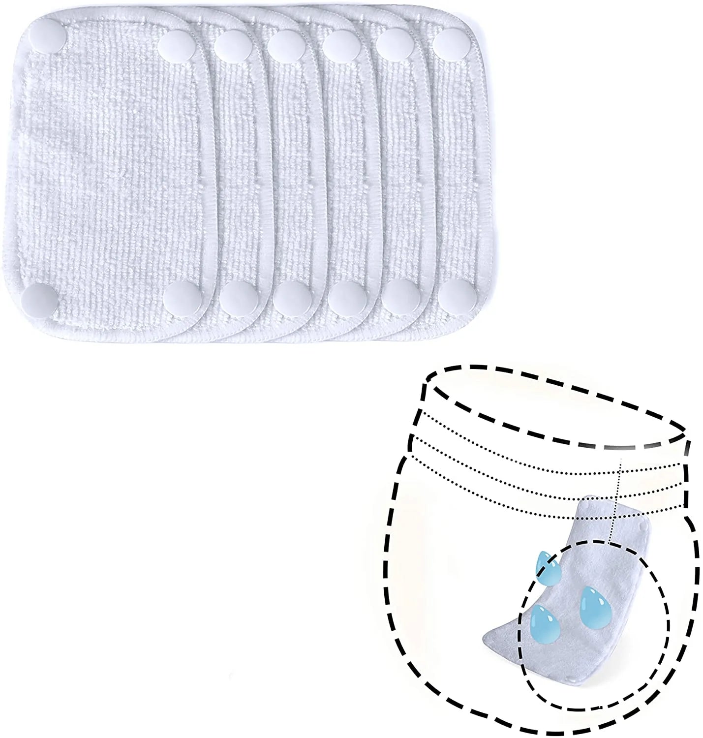 Teamoy Female Dog Diaper Pads, Reusable Doggie Diaper Wraps Liner Pads(Pack of 6) Animals & Pet Supplies > Pet Supplies > Dog Supplies > Dog Diaper Pads & Liners Damero INC X-Small