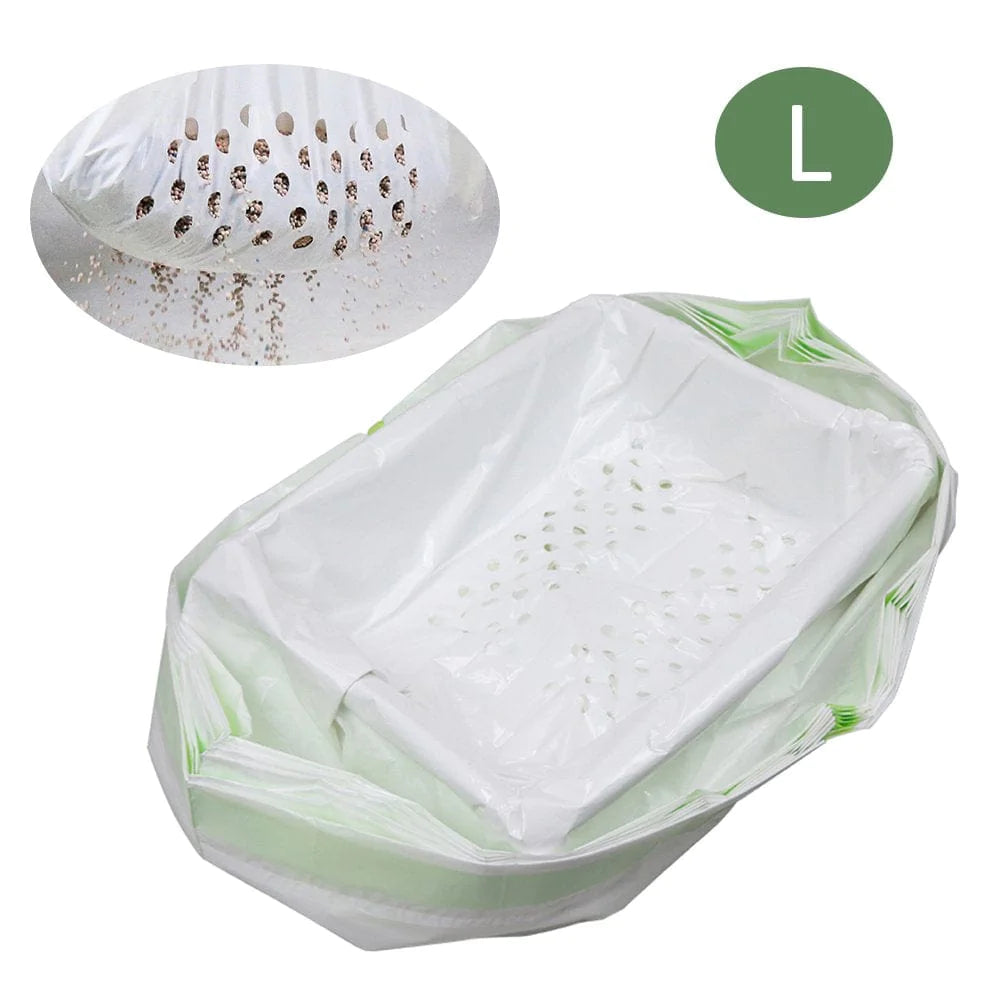 Tfixol Cat Litter Filter Bag Drawstring Litter Sifting Liners Kitty Waste Litter Box Liners Animals & Pet Supplies > Pet Supplies > Cat Supplies > Cat Litter Box Liners TFixol Type 1 & L