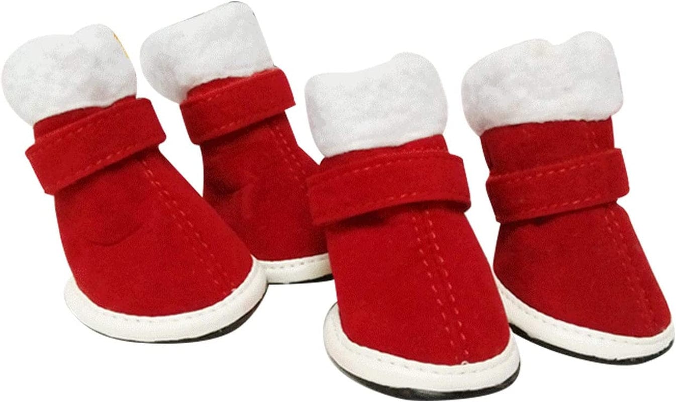 URBEST 2 Pairs Santa Red Detachable Closure Christmas Puppy Cute Dog Winter Shoes Boots (5#, Red) Animals & Pet Supplies > Pet Supplies > Dog Supplies > Dog Apparel URBEST