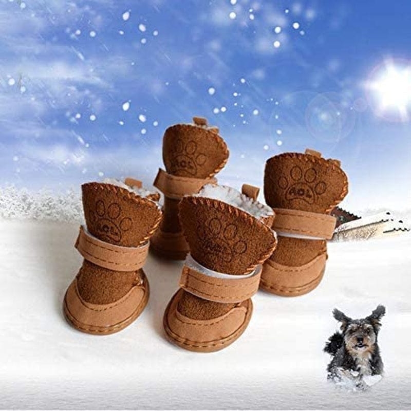 URBEST Dog Boots, Dog Shoes for Small Dogs, Dog Winter Booties (2#, Brown) Animals & Pet Supplies > Pet Supplies > Dog Supplies > Dog Apparel URBEST
