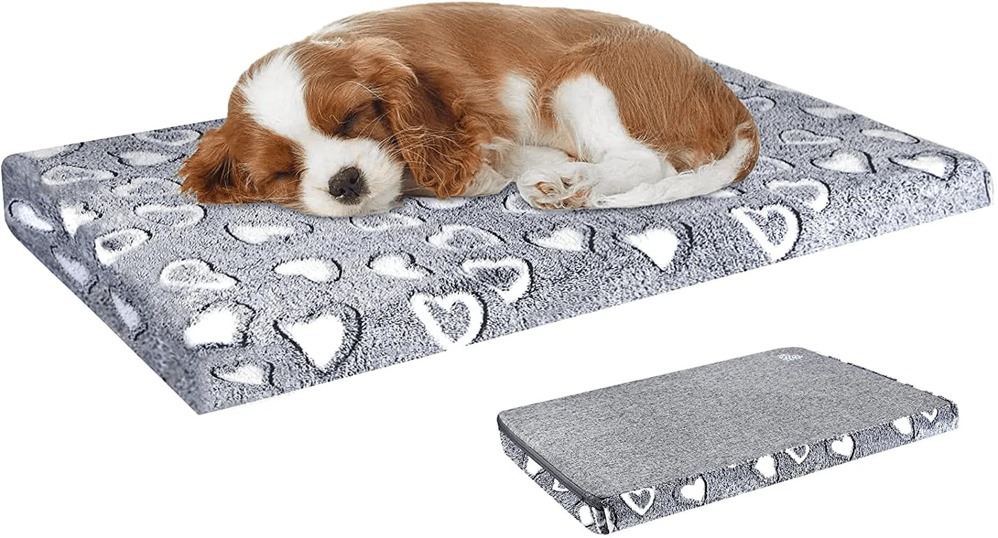 VANKEAN Dog Crate Mat Reversible(Warm and Cool), Stylish Pet Bed Mattress for Dogs, Water Proof Linings, Removable Machine Washable Cover, Firm Support Pet Pad for Small to Xx-Large Dogs, Grey Animals & Pet Supplies > Pet Supplies > Dog Supplies > Dog Beds VANKEAN S(24 x 18")