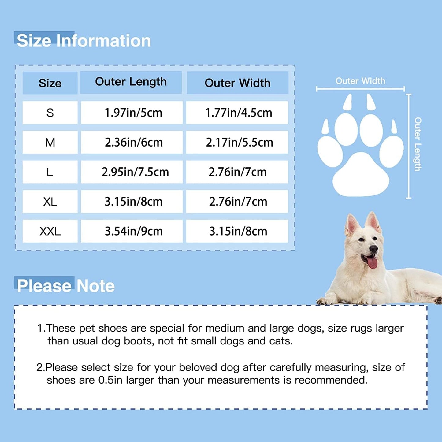 Vlionzebra Waterproof Dog Boots, Reflective Pet Paw Protectors with Adjustable Self-Adhesive Straps and Rugged Anti-Slip Sole, Doggy Shoes for Medium and Large Dogs(Blue,S) Animals & Pet Supplies > Pet Supplies > Dog Supplies > Dog Apparel vlionzebra