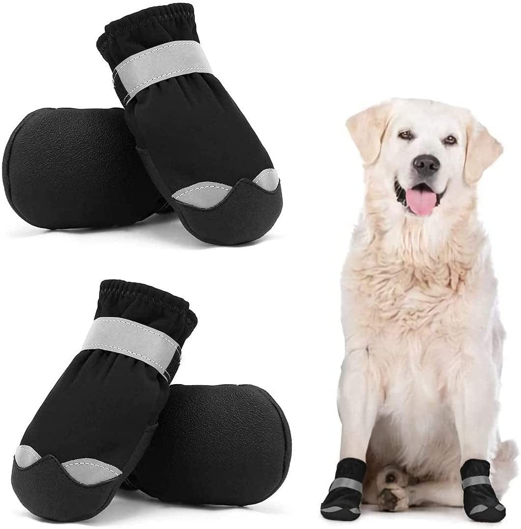 Waterproof Dog Shoes for Large Medium Dogs - Winter Snow Dog Booties Paw Protection with Adjustable Straps Rugged Anti-Slip Sole - Hiking Outdoors Pet Boots Paw Protectors Comfortable Animals & Pet Supplies > Pet Supplies > Dog Supplies > Dog Apparel Dociote Black 8#