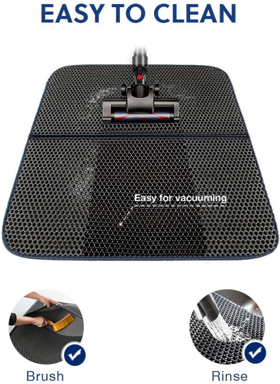 Wepet Cat Litter Mat, Kitty Litter Trapping Mat, Honeycomb Double Layer, No Phthalate, Urine Waterproof, Easy Clean, Scratch Scatter Control, Catcher Box Pads Rug Carpet Animals & Pet Supplies > Pet Supplies > Cat Supplies > Cat Litter Box Mats WePet