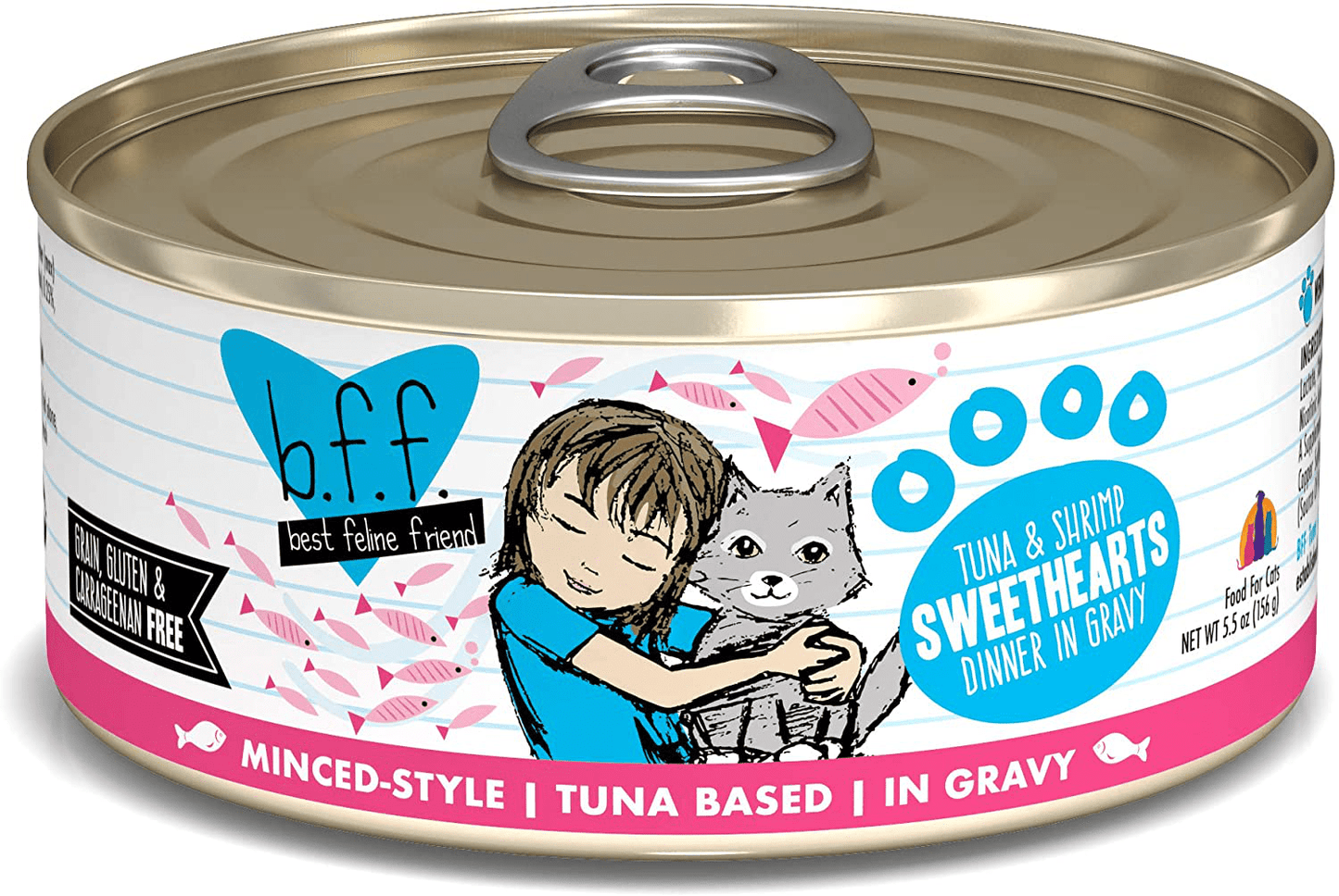 Weruva B.F.F. - Best Feline Friend Grain-Free Natural Canned Wet Cat Food, Original Recipes in Gravy Animals & Pet Supplies > Pet Supplies > Small Animal Supplies > Small Animal Food Weruva Tuna & Shrimp Sweethearts 5.5 Ounce (Pack of 24)