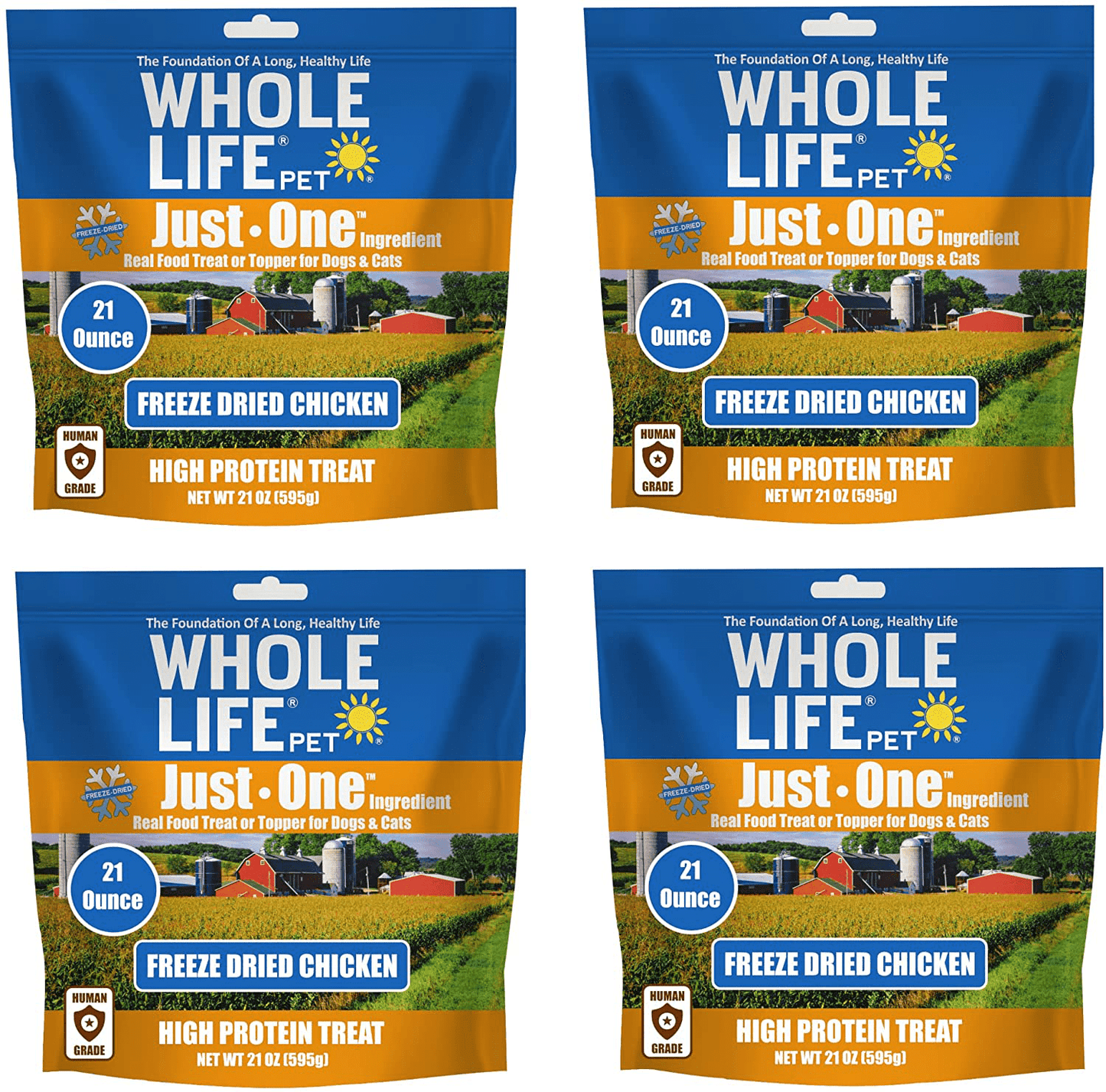 Whole Life Pet Healthy Dog and Cat Treats Value Pack, Human-Grade Whole Chicken Breast, Protein Rich for Training, Picky Eaters, Digestion, Weight Control, Made in the USA Animals & Pet Supplies > Pet Supplies > Cat Supplies > Cat Treats Whole Life Pet Products Case of 4 - 21oz Bags