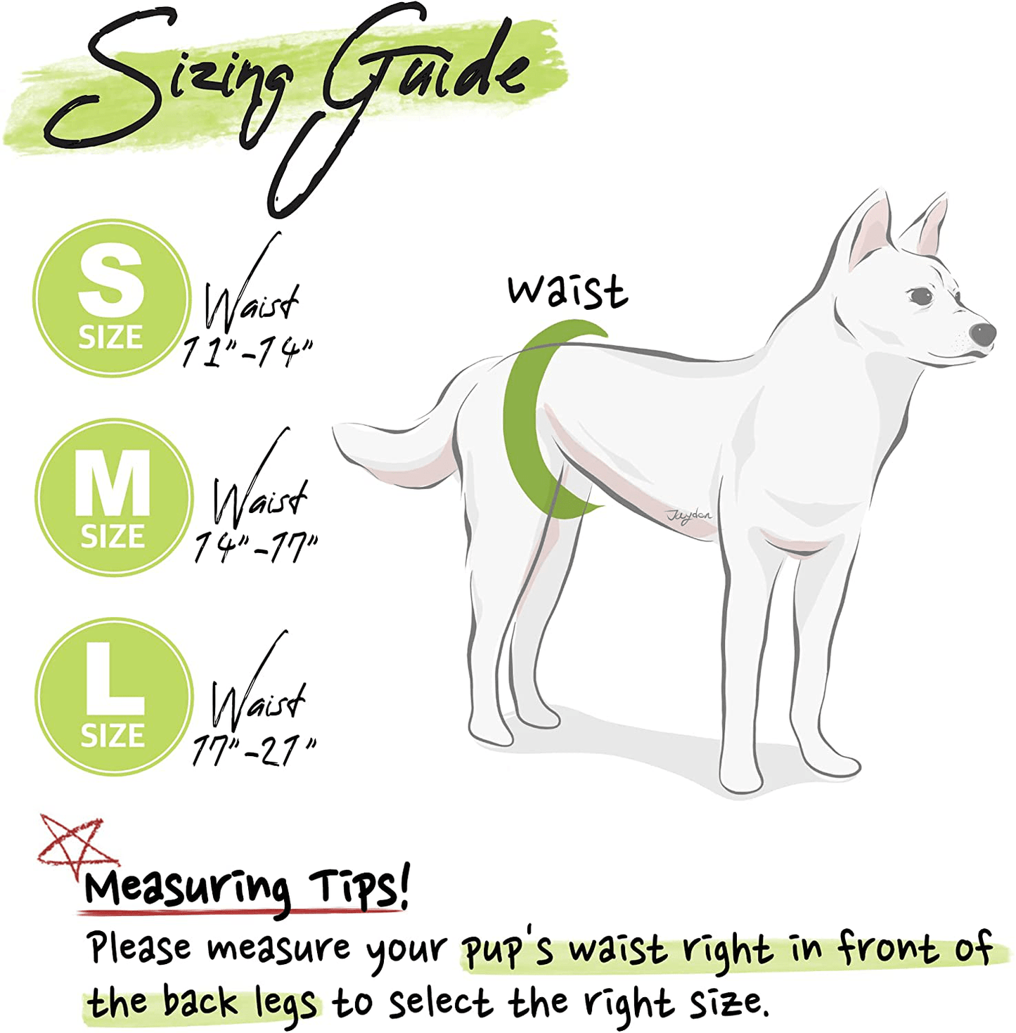 WICKEDPUP Washable Male Dog Wrap (1 Pack) with Disposable Pet Diaper Liners (5 Count), Puppy Training Treat Bag (1 Pouch) | Reusable Belly Band plus Booster Pads, Cloth Doggie Travel Pocket Animals & Pet Supplies > Pet Supplies > Dog Supplies > Dog Diaper Pads & Liners BUTTERFLIES ECOMMERCE US LTD