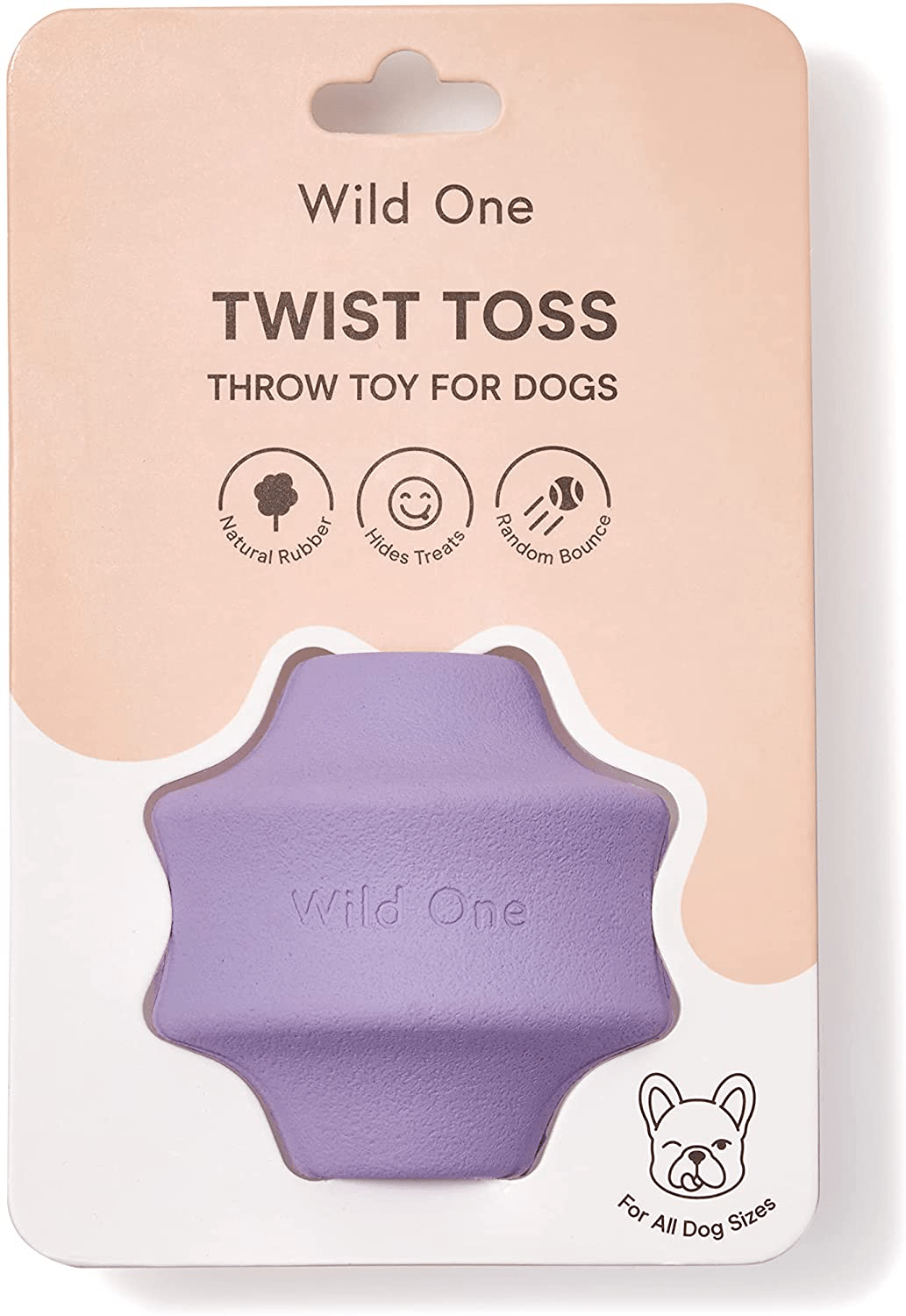 Wild One, Twist Toss Dog Toy, Navy, 100% Natural Rubber, Fun to Chew, Durable for All Breeds, Fetch Toy, Treat Dispensing Animals & Pet Supplies > Pet Supplies > Dog Supplies > Dog Toys Wild One Lilac